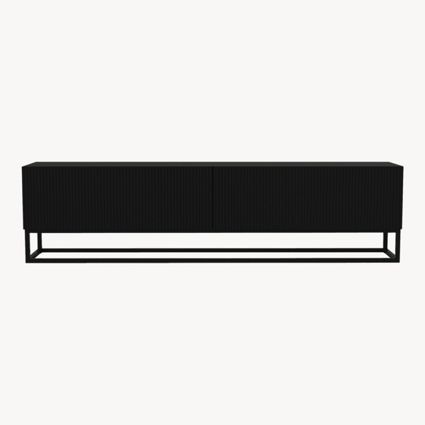 TV-Lowboard Verpsboga langes Gestell 180 x 32 x 47 cm Schwarz [en. casa] Bild 8