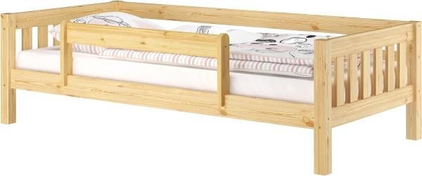Gemütliches Kinderbett mit dreiseitiger Sicherung 90x200 cm Kiefer V-60.29-09mit Kindersicherung unten