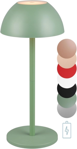 lightling LED Tischleuchte Robert, Touchfunktion, LED fest integriert, Warmweiß, 4 fach Touch, Akkubetrieb, USB-C, Outdoor geeignet, pistaziengrün
