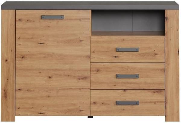 Sideboard Follow in Eiche Artisan und grau 127 x 83 cm