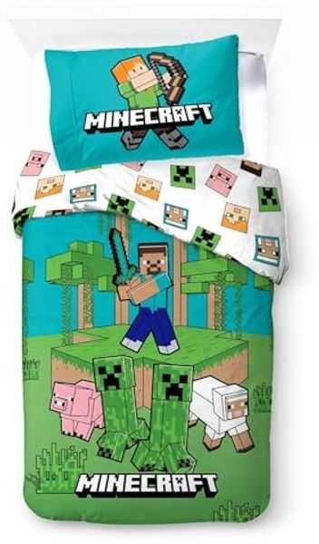 Minecraft Bettwäsche-Set Jungle Explore 135x200cm 80x80cm