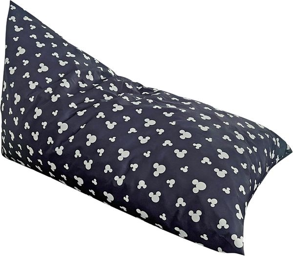Disney Micky Maus Kinder-Sitzsack, 100 % Polyestergewebe, Polyurethan-Schaum-Füllung, abnehmbare Bezüge mit Reißverschluss, 109 x 70 x 65 cm (B x T x H), schwarz