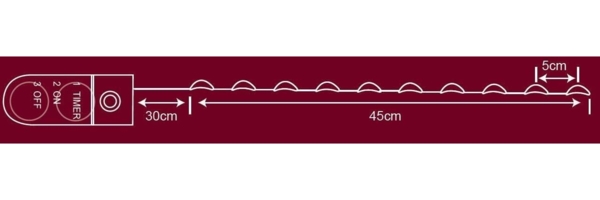 TrendLine LED-Lichterkette Micro Innen 45 cm warmweiß-silber mit Timer Bild 2