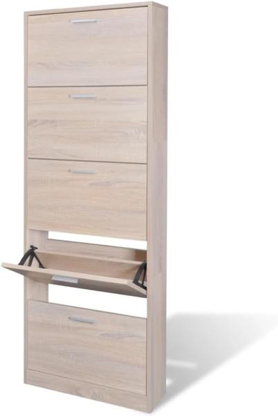 vidaXL Schuhschrank mit 5 Schuhkippern Holz Eichen-Optik 241241