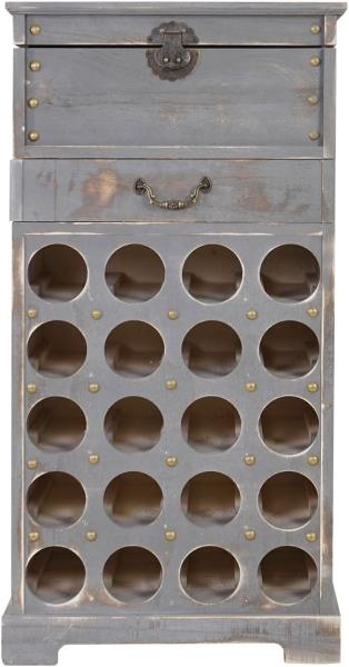 Weinregal Lucan T323, Flaschenregal Regal für 20 Flaschen, 94x48x31cm, Shabby-Look, Vintage ~ grau Bild 9