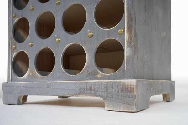 Weinregal Lucan T323, Flaschenregal Regal für 20 Flaschen, 94x48x31cm, Shabby-Look, Vintage ~ grau Bild 7