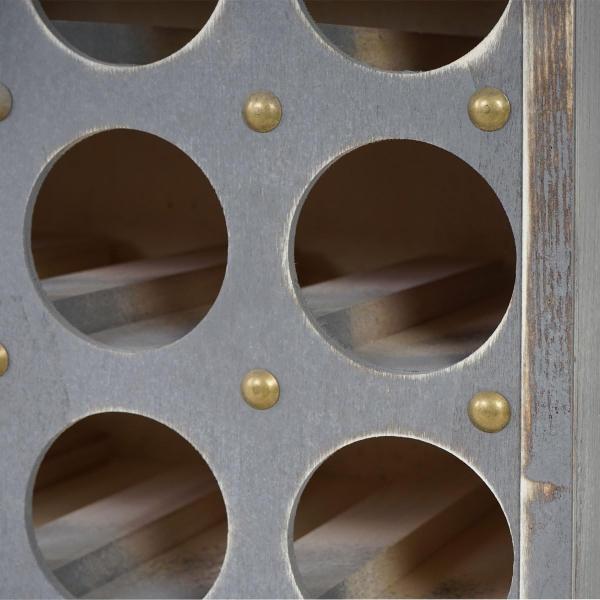 Weinregal Lucan T323, Flaschenregal Regal für 20 Flaschen, 94x48x31cm, Shabby-Look, Vintage ~ grau Bild 6