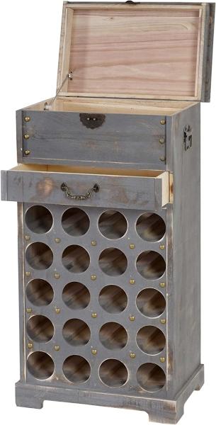 Weinregal Lucan T323, Flaschenregal Regal für 20 Flaschen, 94x48x31cm, Shabby-Look, Vintage ~ grau Bild 8