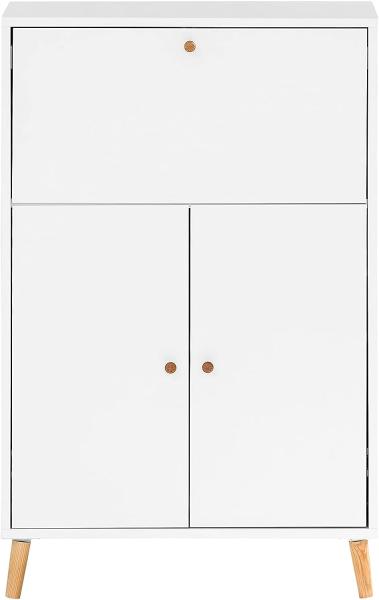SCHILDMEYER Sekretär Büroschrank Schreibschrank Schrank weiß 65,2 x 101,7 x 39 cm Bild 3