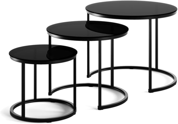 Couchtisch-Set Montreal Glas 55 x 55 cm 3 Teile Vicco