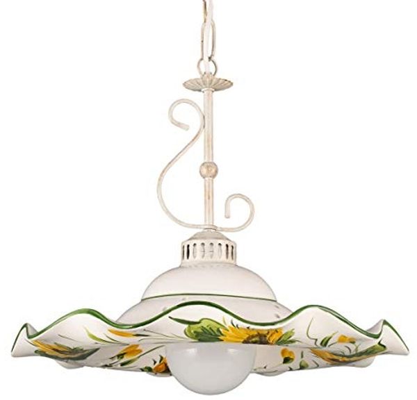 Helios Leuchten Pendelleuchte Küchenlampe Keramik, Keramiklampe, Deckenlampe, Hängelampe, für Esstisch Küche, handgefertigt handbemalt