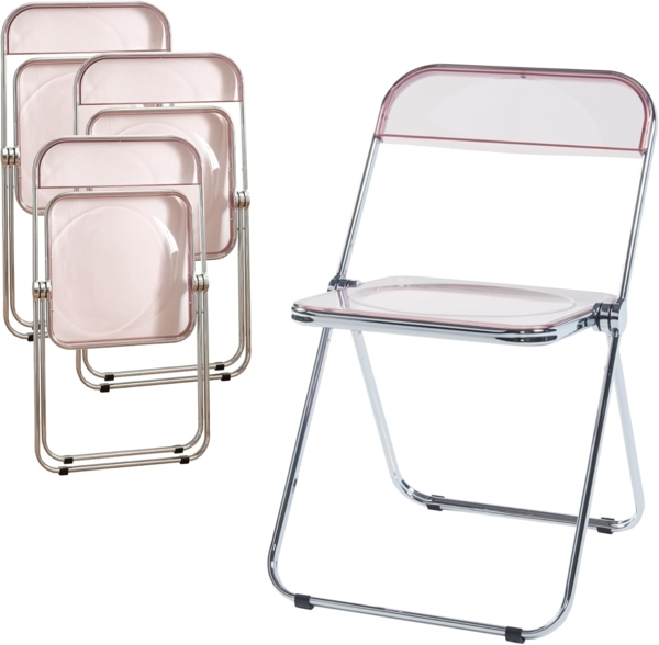 Klappstuhl Pornainen 4er Set Rosa, transparent [en. casa]