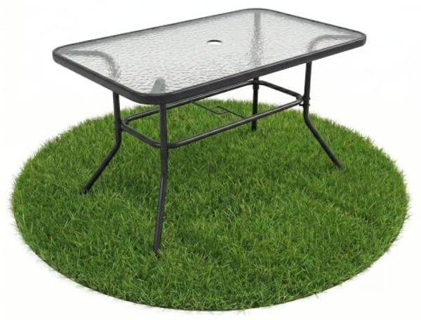 VCM Gartentisch Glas 917593 Klarglas H. 70 x B. 110 x T. 55 cm