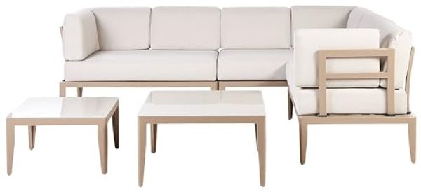 Lounge Set RIMA III Metall Helles Beige