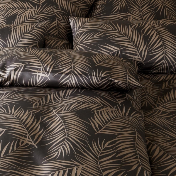 Elegante Mako Satin Bettwäsche Maison Leaves 24551-9 Anthrazit 135x200 Bild 4