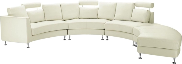 Sofa Leder creme rund ROTUNDE