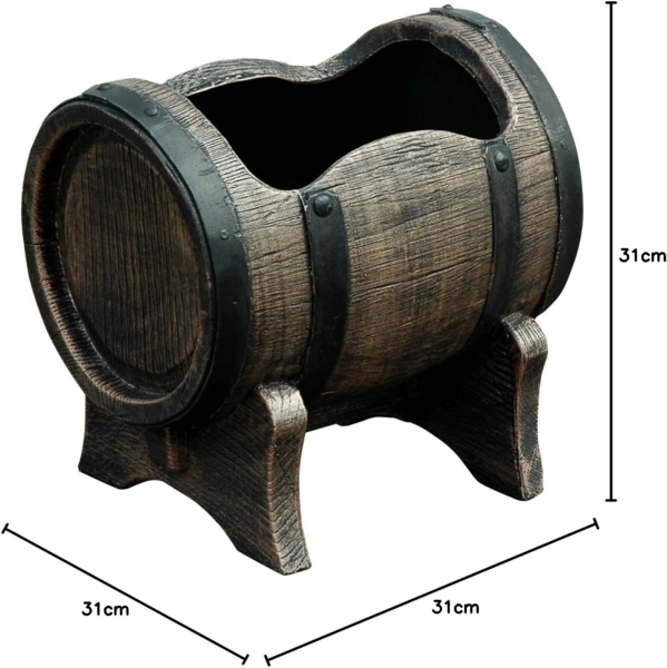 Pflanzkübel SALSA Größe S, Fass, Holz-Optik Bild 4
