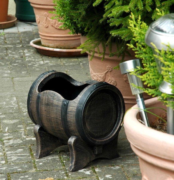 Pflanzkübel SALSA Größe S, Fass, Holz-Optik Bild 2