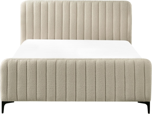 Bett mit Lattenrost Bouclé LUNAN 140 x 200 cm Beige