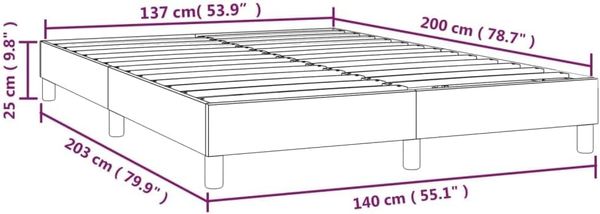 vidaXL Boxspringbett, Stoff, Blau, 140x200 cm Bild 3