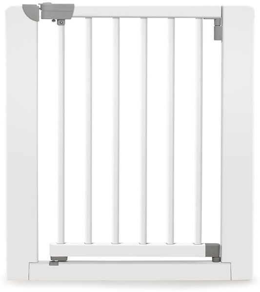 Geuther 2712 WE Türschutzgitter aus Holz ohne Bohren, für Türbreiten 73, 5 - 81 cm, zum Klemmen, Weiß