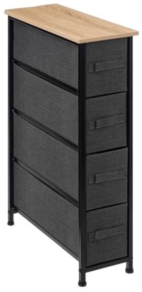 Badregal mit 4 Textilschubladen, 48 x 20 x 75 cm - 5five Simple Smart