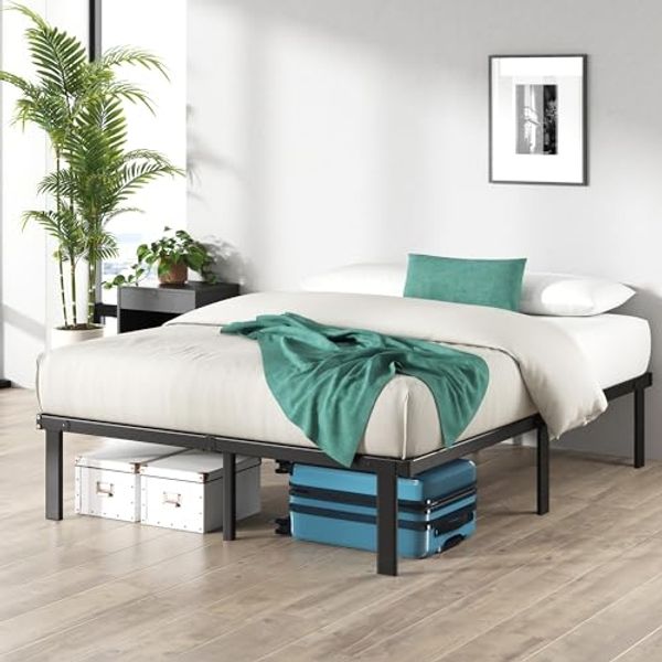 Zinus Caleb Bettrahmen Plattform aus Metall, Höhe 36 cm, Rahmen aus Stahl, faltbar, Aufbewahrung unter dem Bett, einfache Montage