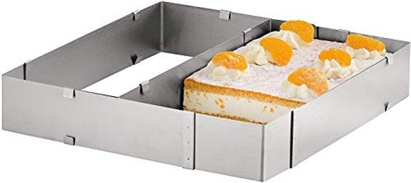 Verstellbarer Backrahmen aus hochwertigem Edelstahl für Kuchen, Torten & Pizza