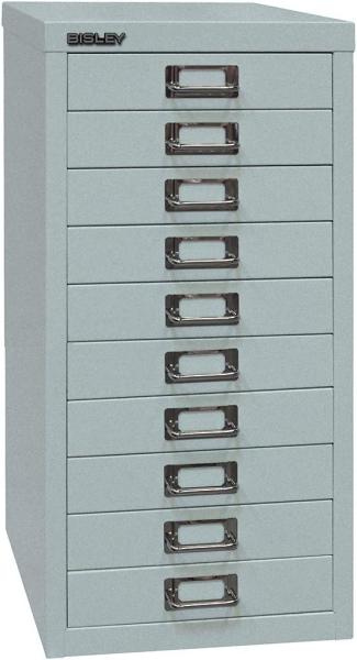 Bisley MultiDrawer™, 29er Serie, DIN A4, 10 Schubladen, Farbe silber