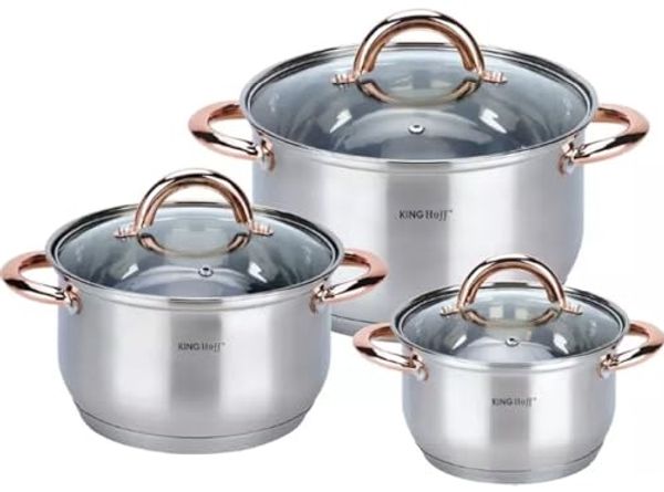 Kinghoff Kinghoff Stahltöpfe 6 Elemente Rosegold KH1761