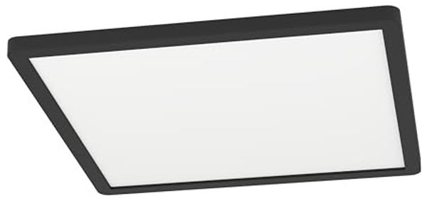 Eglo LED Deckenleuchte Minerario schwarz weiß 39 x 39 cm warmweiß IP54