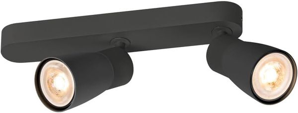 SLV PURI 2.0 Dome, Wand- und Deckenaufbauleuchte, asymmetrisch, 2 x max. 6W GU10, schwarz - Wand- und Deckenleuchten