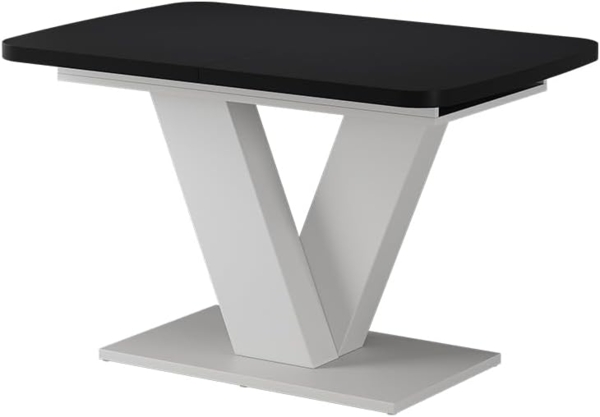 Esstisch Fenaro Schwarz/Weiß 120x80 cm ausziehbar Vicco Bild 1