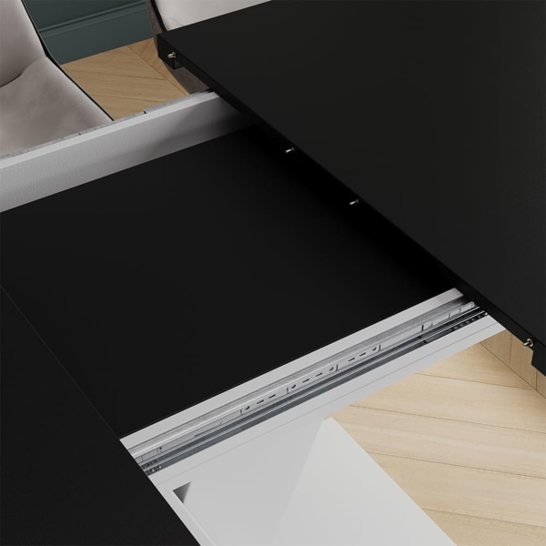 Esstisch Fenaro Schwarz/Weiß 120x80 cm ausziehbar Vicco Bild 4