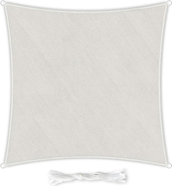 rechteckiges Sonnensegel 4x4 m Polyester luftdurchlässig Creme