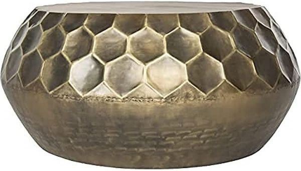 SAFAVIEH Glam Accent Table with Iron Legs, in Antique Brass, 84 X 84 X 34.92