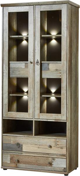 Vitrine BONANZA mit LED Beleuchtung - Driftwood Nachbildung