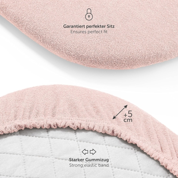 Laleni Frottee Spannbettlaken 42x81 cm - Oeko-TEX Zertifiziertes Bettlaken, Faltenfreie Spannbetttücher für Kinderbett, Babybett und Moses Körbchen, Rosa Bild 3
