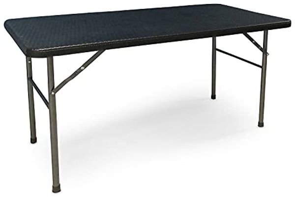Dmora Klappbarer rechteckiger Tisch, Farbe schwarz, 60x120 x h74 cm