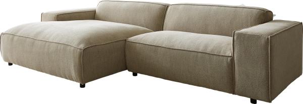 Ecksofa Tenso 280x165 cm Chenille Beige Recamiere links