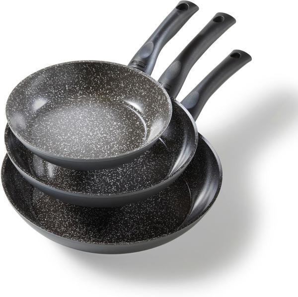 STONELINE Pfannen-Set CERAMIC, Aluminium (Set, 3-tlg, je 1 Bratpfanne Ø 20/24/28 cm, H: 4,5/5/5,5 cm, - 1,0/1,7/2,7 l), Induktion