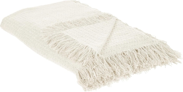 Tagesdecke YERBENT Baumwolle 220 x 240 cm Cremeweiß