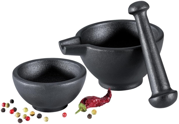 Zassenhaus - Mörser Set 3-tlg. aus Gusseisen (076073) Mörser Ø10cm Stößel Schale