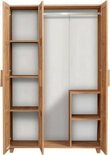 Dmora - Kleiderschrank mit 3 Türen Samh, Schlafzimmermöbel, begehbarer Kleiderschrank, Garderobenschrank, 120 x 48 x 189 cm, Eiche Bild 7