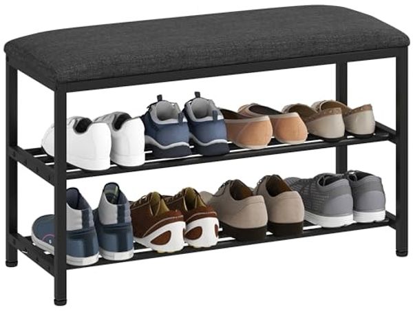 HOMCOM Schuhbank mit Sitzpolster (Flurbank, 1-St, Schuhablage), für Wohnzimmer, Flur, Schwarz
