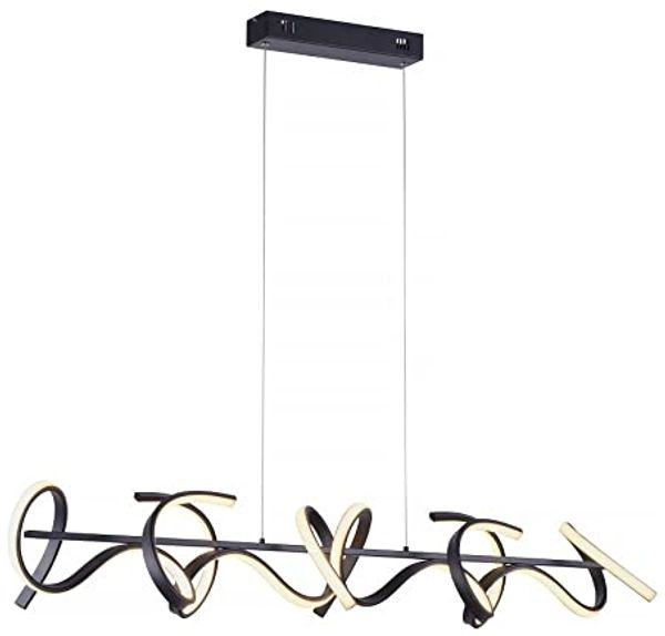LED Hängeleuchte, schwarz, Dimmer, geschwungen, L 99 cm
