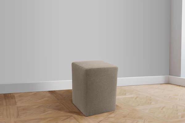 DOMO. Collection Polsterhocker Pontal, Hocker, Rechteckig, Füße mit Filzgleitern, Fußhocker, Polstergarnitur, 38 x 38 x 47 (BxTxH), Stone