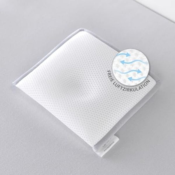 Theraline Babykissen gegen Plattkopf, ergonomisches Babykissen Plagiozephalie, sicheres 3D Abstandsgewebe gegen Verformung, Größe 1 (bis ca. 7 kg) (grau)