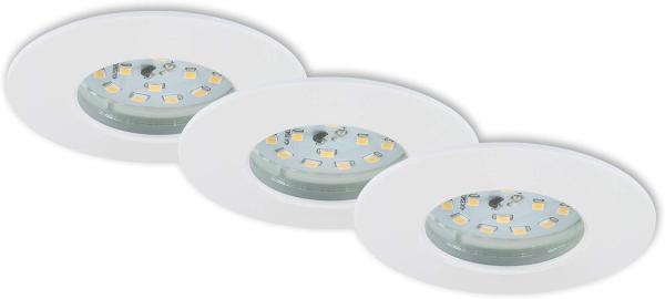 Briloner 3er Set LED Einbauleuchten Attach weiß Ø 7,5 cm dimmbar in Stufen