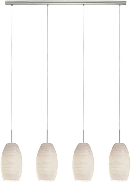 Eglo 97587 Pendelleuchte BATISTA 3 nickel-matt weiß L:102cm B:12cm H:110cm